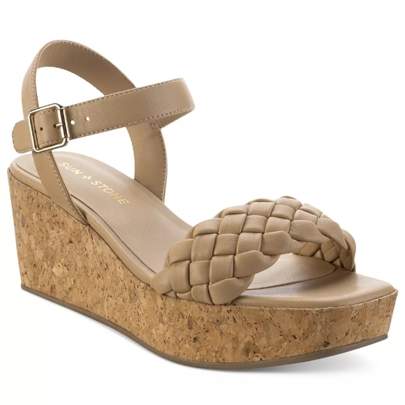 Sun + Stone | Shoes | Sun Stone Allvina Woven Wedge Sandals Tan 65 |  Poshmark